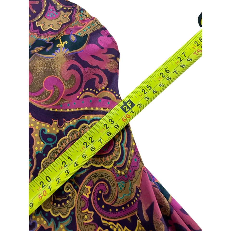 Camisa para dormir Solange para mujer multicolor cachemira satinada manga corta cambio boho XL Foto 4 de 4