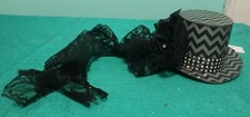Black Paper Fascinator Black Lace Faux Jeweled  Women Girls Large Dolls FNTHL46