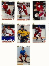  UPPER DECK HOCKEY ROOKIES & STARS 1991-92  NRMT LIDSTROM, RUCINSKY, KOZLOV NRMT