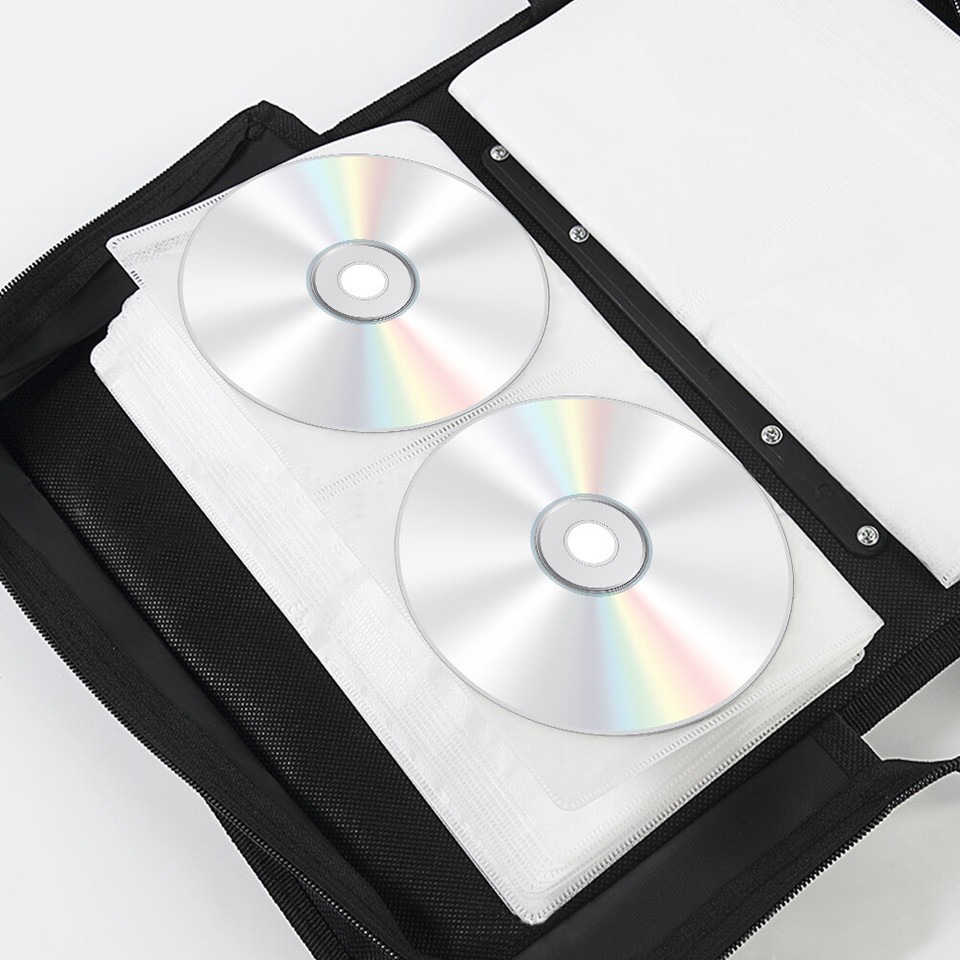 Portable 128 Disc CD DVD Storage Bag PU Leather Wallet Holder Case Box ...