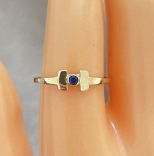 9ct Yellow Gold Sapphire Art Deco Ring, UK size S, EU size 60