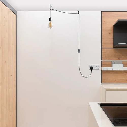 2m / 4,5m PVC Kabelsatz UK Stecker Pendelleuchte mit EIN/AUS Schalter E27 Lampen Set - Bild 53 von 79
