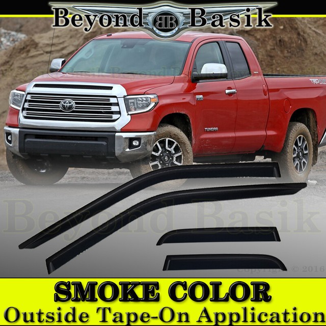 For 2007-2020 Toyota Tundra Extended Cab Smoke Vent Window Visors Rain