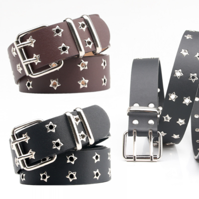 Women Star Hollow Faux Leather Belt Dress Jeans Punk Style  display picture 1