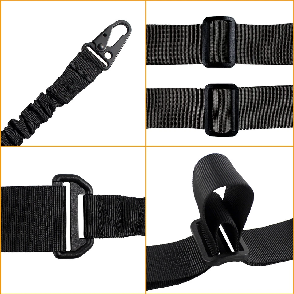 Tactical Adjustable 2 Point Rifle Sling Gun Strap with 2 ButtStock Sling Adapter - Image 4 of 4