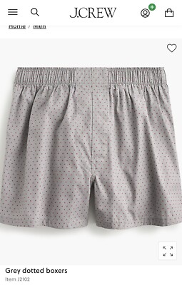 Men's Stretch Cotton Woven Boxer Shorts Grey Dotted XL X