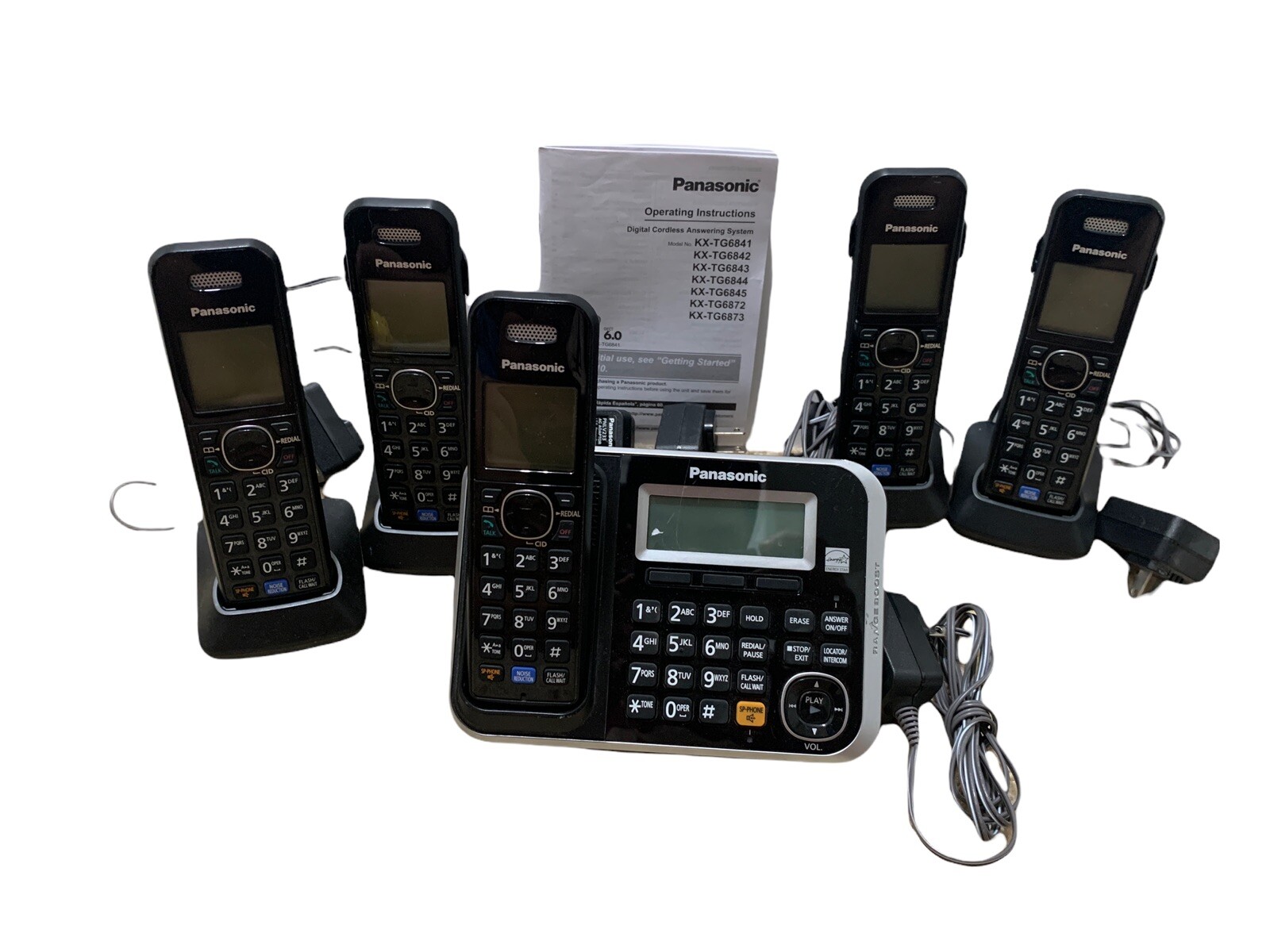 Panasonic KXTG6841 (5) Phones Expandable Digital Cordless Phone