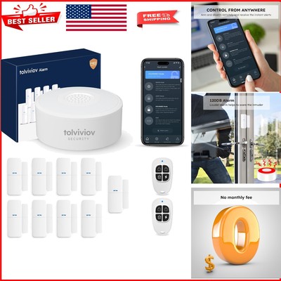 12-Piece Wireless Security Alarm System with Smartphone Alerts & Voice Control