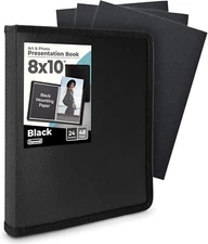 Dunwell Photo Album 8x10 (Black) with Black 8x10" w/ BLK Paper, 