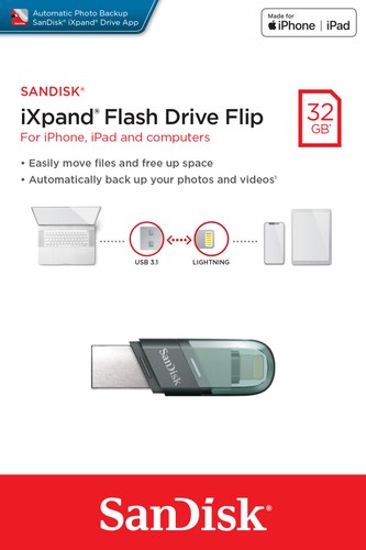 SanDisk iXpand Flip 32GB 64GB 128GB USB Flash Drive Memory Stick IPhone IPad AU - Picture 5 of 9