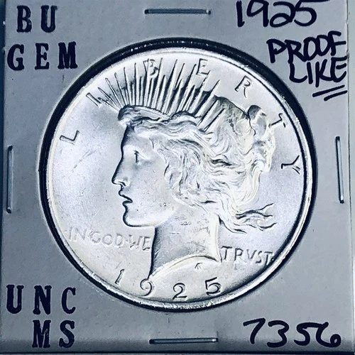 1925 P BU GEM PEACE SILVER DOLLAR UNC MS+++ U.S. MINT RARE COIN 7356