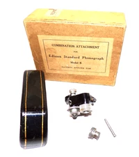 EDISON STANDARD PHONOGRAPH 2/4 MINUTE GEARING + COVER AND BOX
