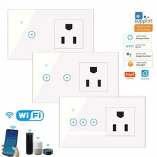 EU/US Plug Outlet WiFi Smart Wall Socket Touch Switch for Alexa Google Home