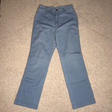 Vintage 70s Sears JR Bazaar Blue Wide Leg Flare Pants Size 15 100 Cotton