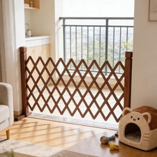 Expandable Instant Fence Wooden Pet Gate Wooden Garden Fence Retractable Wooden