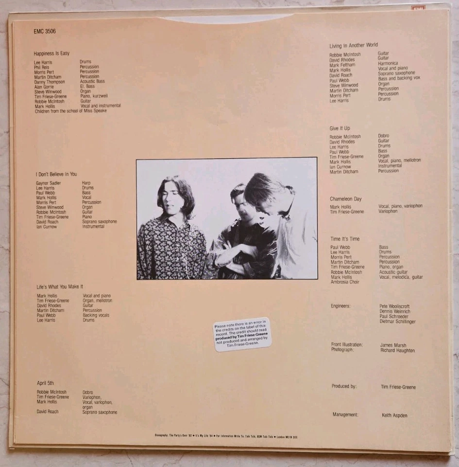 Talk Talk - The Colour Of Spring - LP  - 1986 - EMI  - UK - Bild 3 von 4