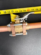 MILWAUKEE VALVE CO  1"  BA350STE-2G  SWEAT ENDS BRONZE BALL VALVE w/EXTEND-TUBE