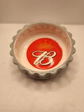 Anheuser Busch Budweiser Ash Tray Ceramic 2005 Scalloped Edge 21743