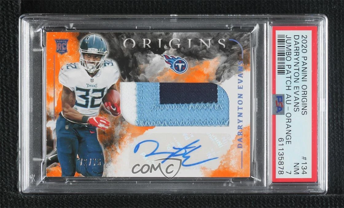 Darrynton Evans Panini Origins #134 Jumbo Patch Autograph-Orange
