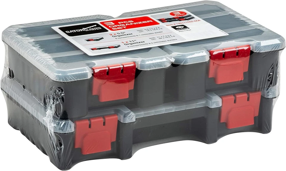 Versatile 3-Piece Organizer Set for Screws, Bolts & Craft Supplies – Portable - Image 3 of 4