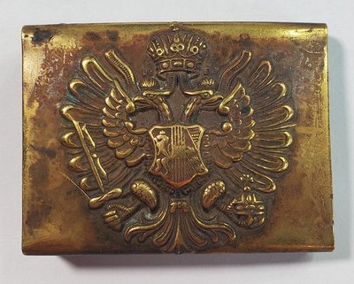 WWI Austrian Hungarian Brass Buckle -- Double Headed Eagle 