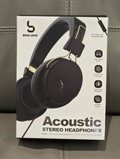Acoustic Stereo Headphones Bass Jaxx Foldable Microphone Black New Sealed Gift