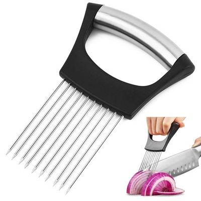 Onion Holder for Slicing - Stainless Steel Onion Slicer & Vegetable Holder Cu...