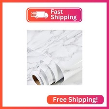 Marble Contact Paper White Extra Wide Peel and Stick for Kitchen Countertop