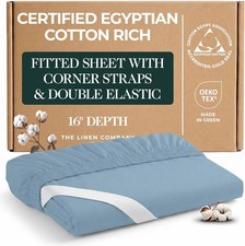 Certified Egyptian Cotton Fitted Sheet King - Optimally Blended with Long Staple