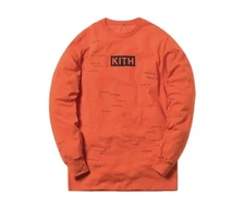 Kith Treats Box Logo Bogo Encrpyted L/S Tee Orange Medium Halloween