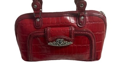 Vintage Marc Chantal  MC Embossed Shoulder Bag for Women with Silver Hardware 