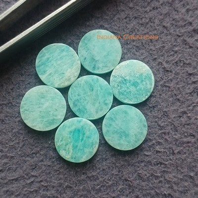 20mm Amazonite Natural Round Bothside Flatback Loose Gemstone