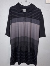 Callaway Opti-Dri Men's Golf Polo Shirt XL Grey Striped Short Sleeve Collared