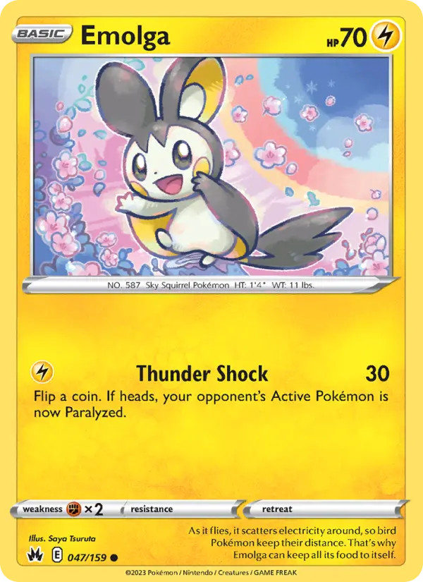 Emolga Crown Zenith #47 Pokémon TCG