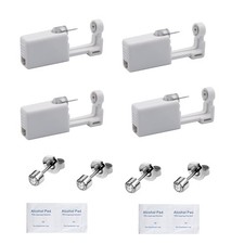 Ear Piercing Kit - 4 Pack Ear Piercing Kits with 4 mm Stud Earrings, Surgical...