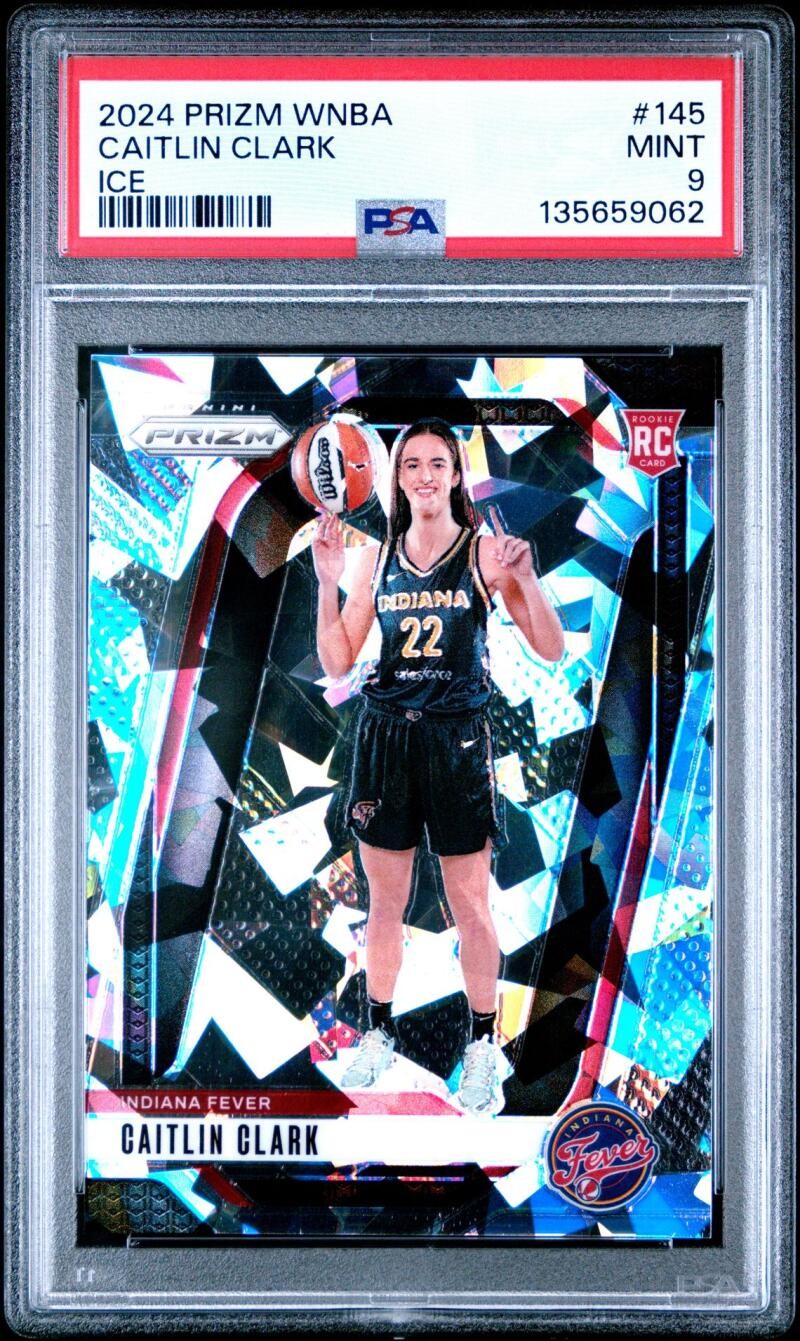 2024 Prizm WNBA Catlin Clark ICE Refractor Rookie Card PSA 9 #145 Indiana view 1