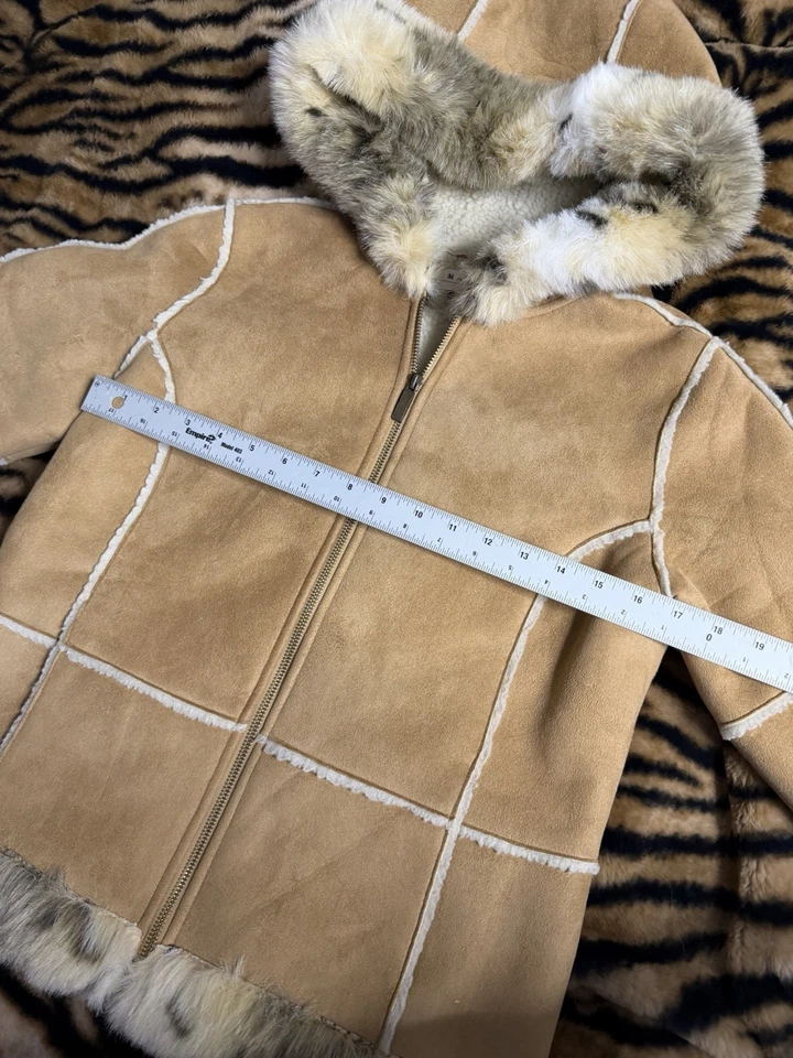 Maurices куртка SZ M гепард желтовато-коричневый замши кожи искусственного меха с подкладкой - Изображение 3 из 4