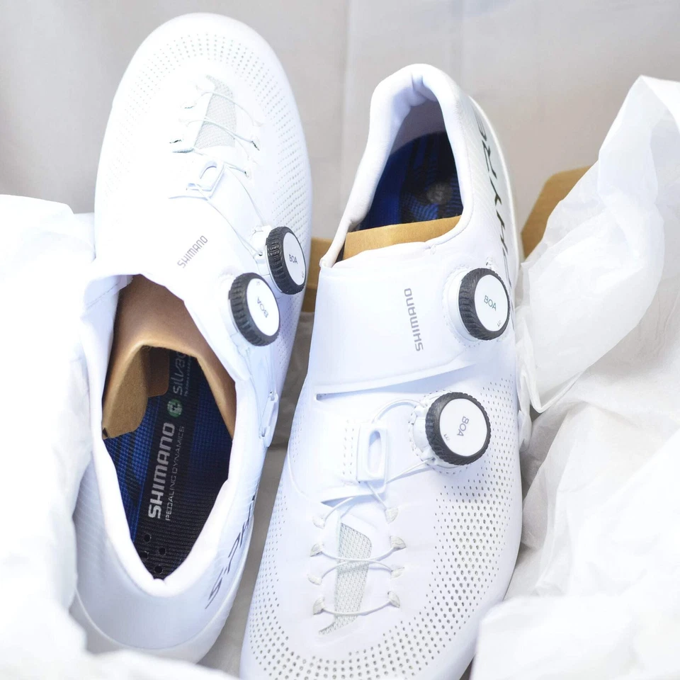 Zapatos de ciclismo Shimano S-Phyre RC903 talla EU 44 US 10 grandes AMPLIOS blancos Foto 3 de 4