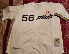 Seattle Pitots 1969 Jim Bouton Cooperstown Collection Home Jersey Size Large 