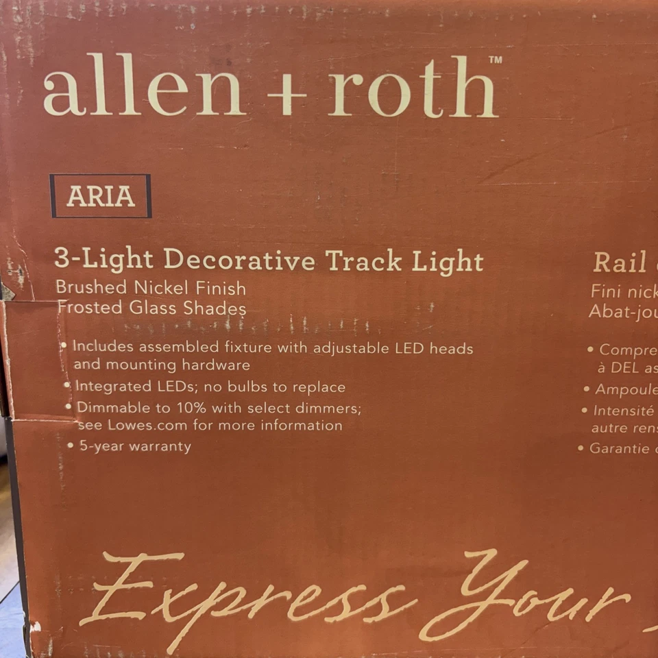 allen + roth, "Aria" Brushed Nickel Dimmable LED Track, Frosted Glass Shades (G8 - Image 4 of 4