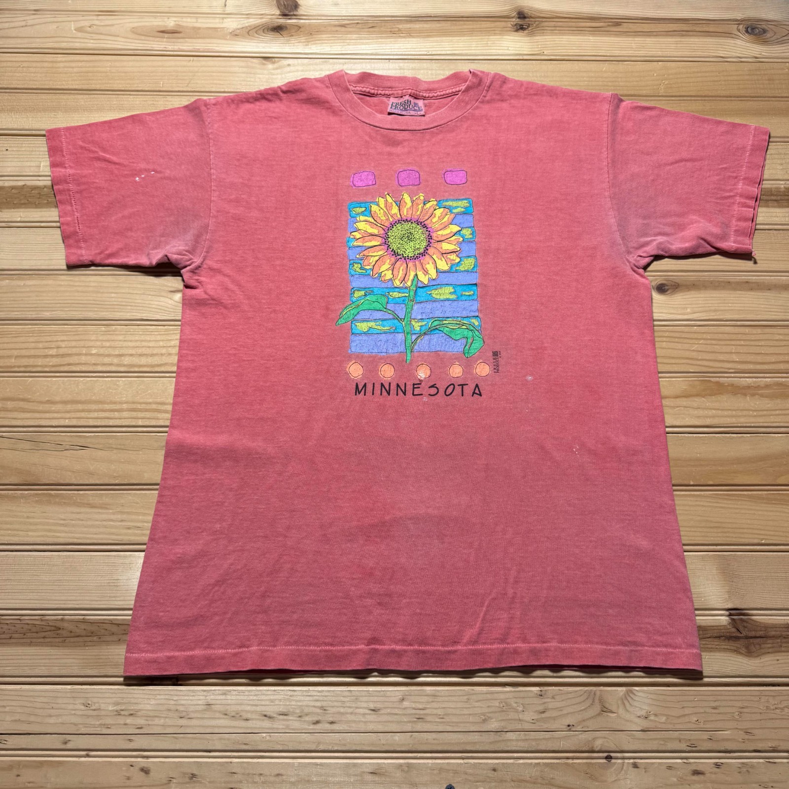 Vintage 1993 Minnesota Sunflower Floral Nature Graphic Souvenir Shirt USA Large