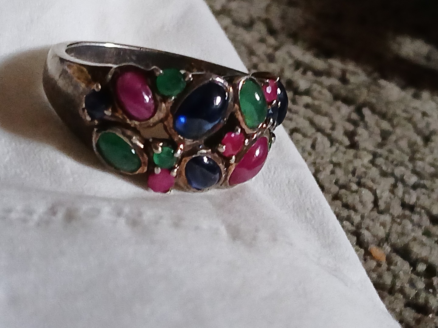 Multi-Gemstones Ring Real  Ruby,Sapphire,Emerald,… - image 3