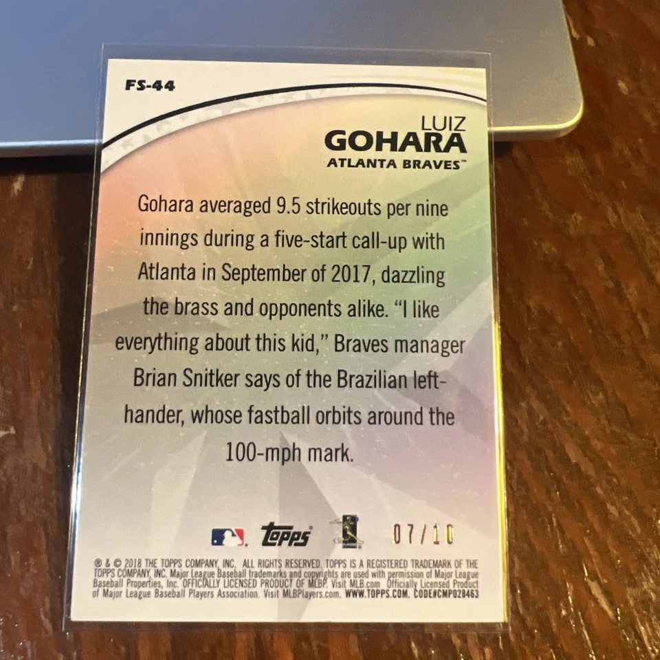 Luis Gohara 2018 Topps Future Stars Red Rookie RC #FS-44 Atlanta Braves /10 SSP - Image 4 of 4