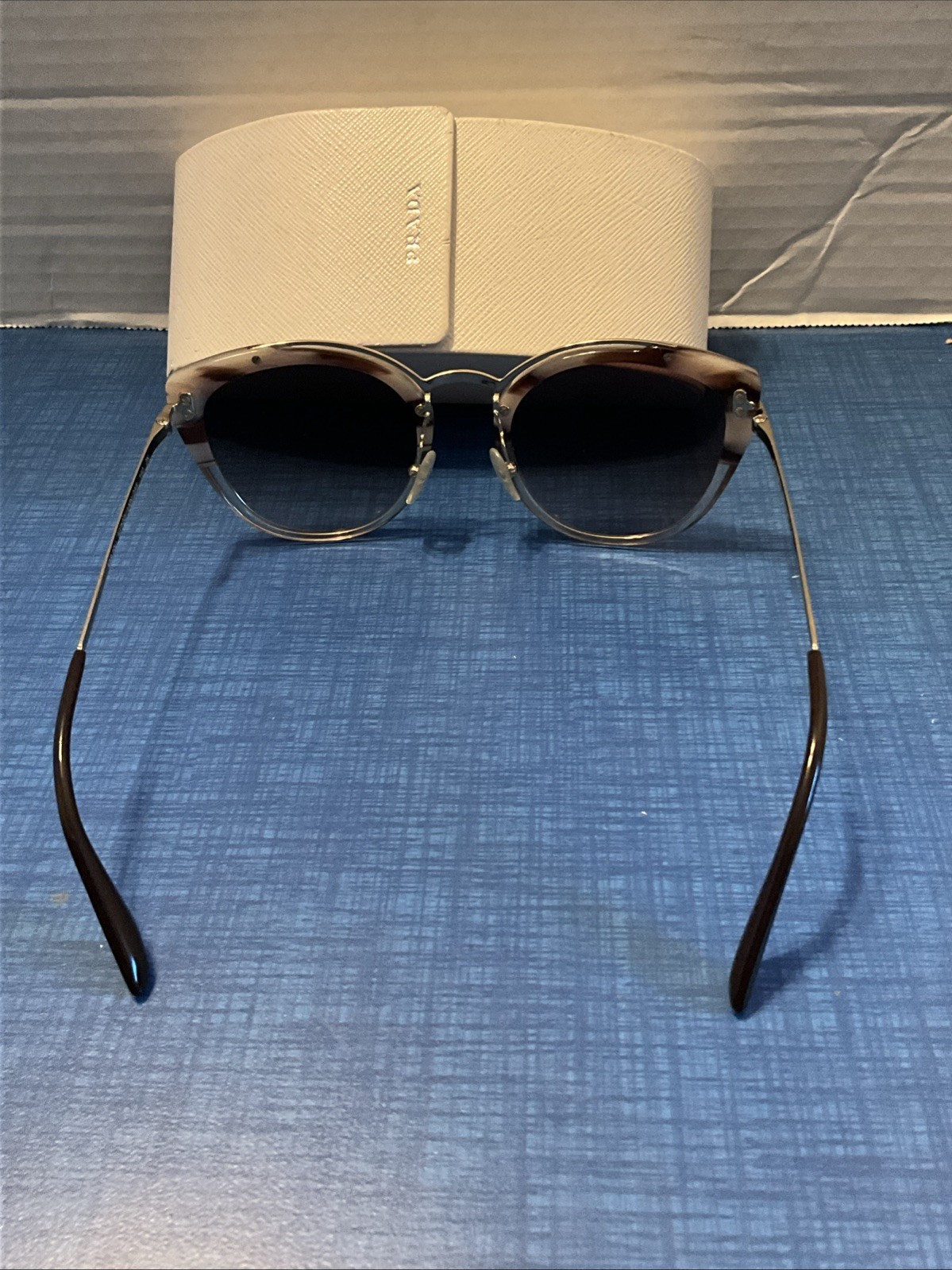PRADA SPR 20U CONCEPTUAL Cat Eye Sunglasses 54 22 140 2N Marble Look With Case thumbnail 7