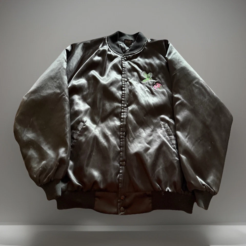 Vintage 80's Heartbeat Of America Satin Chevy Jacket Mens XL Satins USA - Image 2 of 4