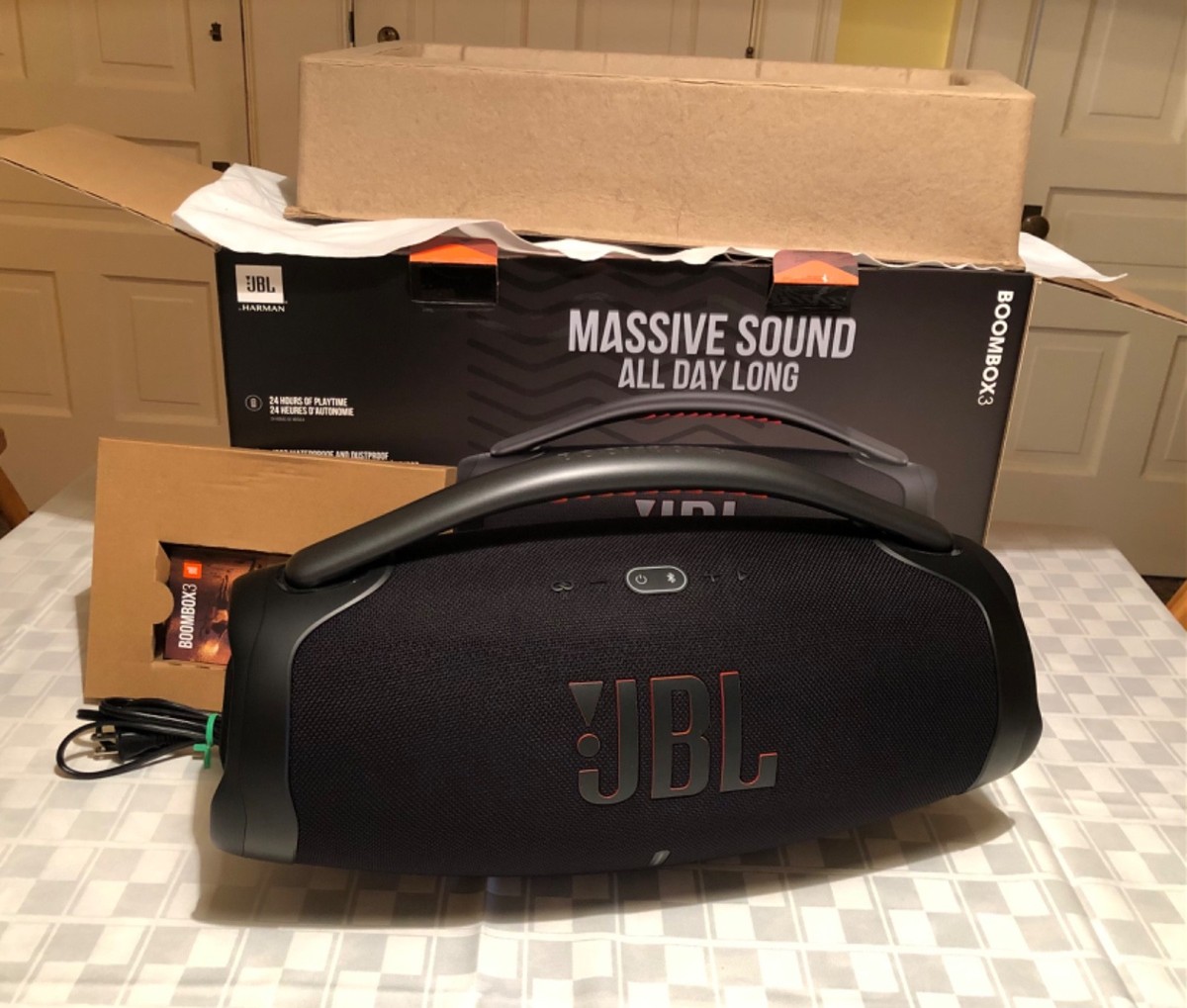 JBL Boombox 3 Portable Waterproof Bluetooth Speaker - Black