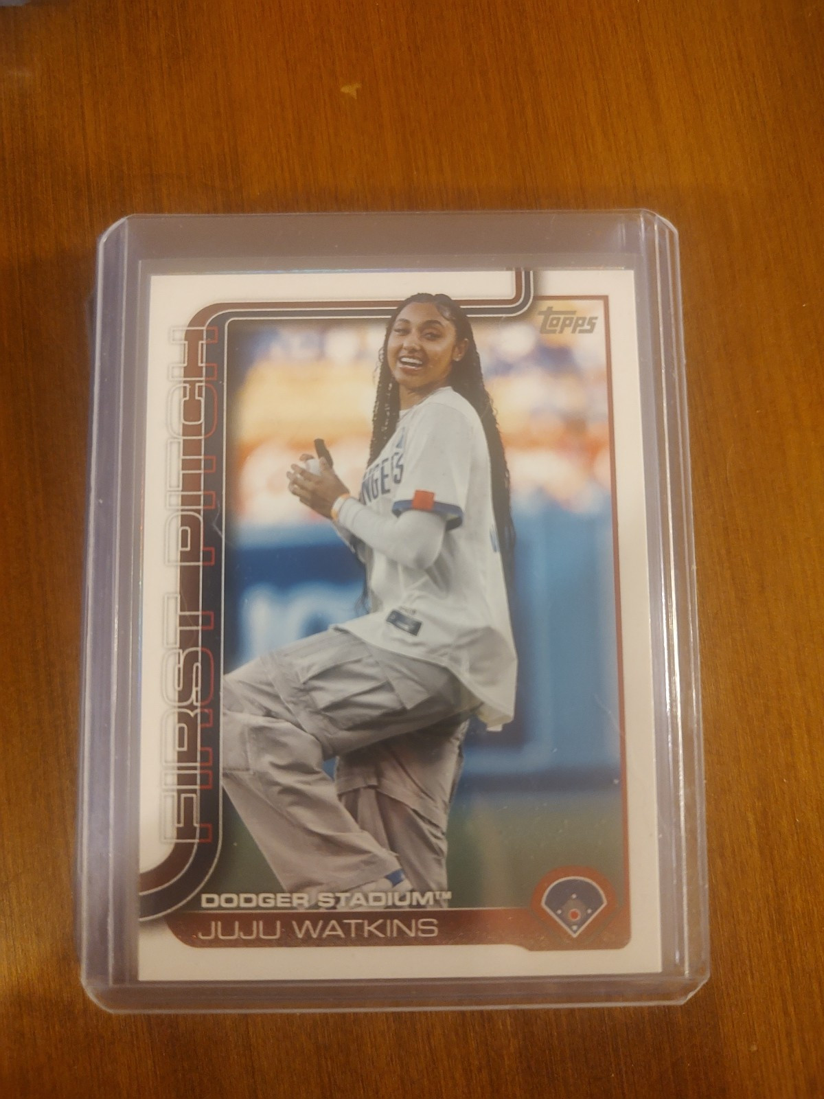 Juju Watkins 2025 Topps First Pitch FP-3 Dodgers Baseball Card