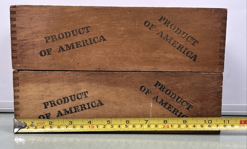 Vintage Lord Calvert Holz Weinkiste Product Of America Schwalbenschwanz Dekor Rustikal - Bild 8 von 9
