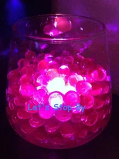 200g Pink Water Bead + 12 LED submersible Wedding Home Decoration Vase light