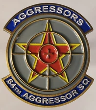 US AIR FORCE 64TH AGGRESSOR SQUADRON  CHALLENGE COIN 2" WIDE 2.25" TALL 175
